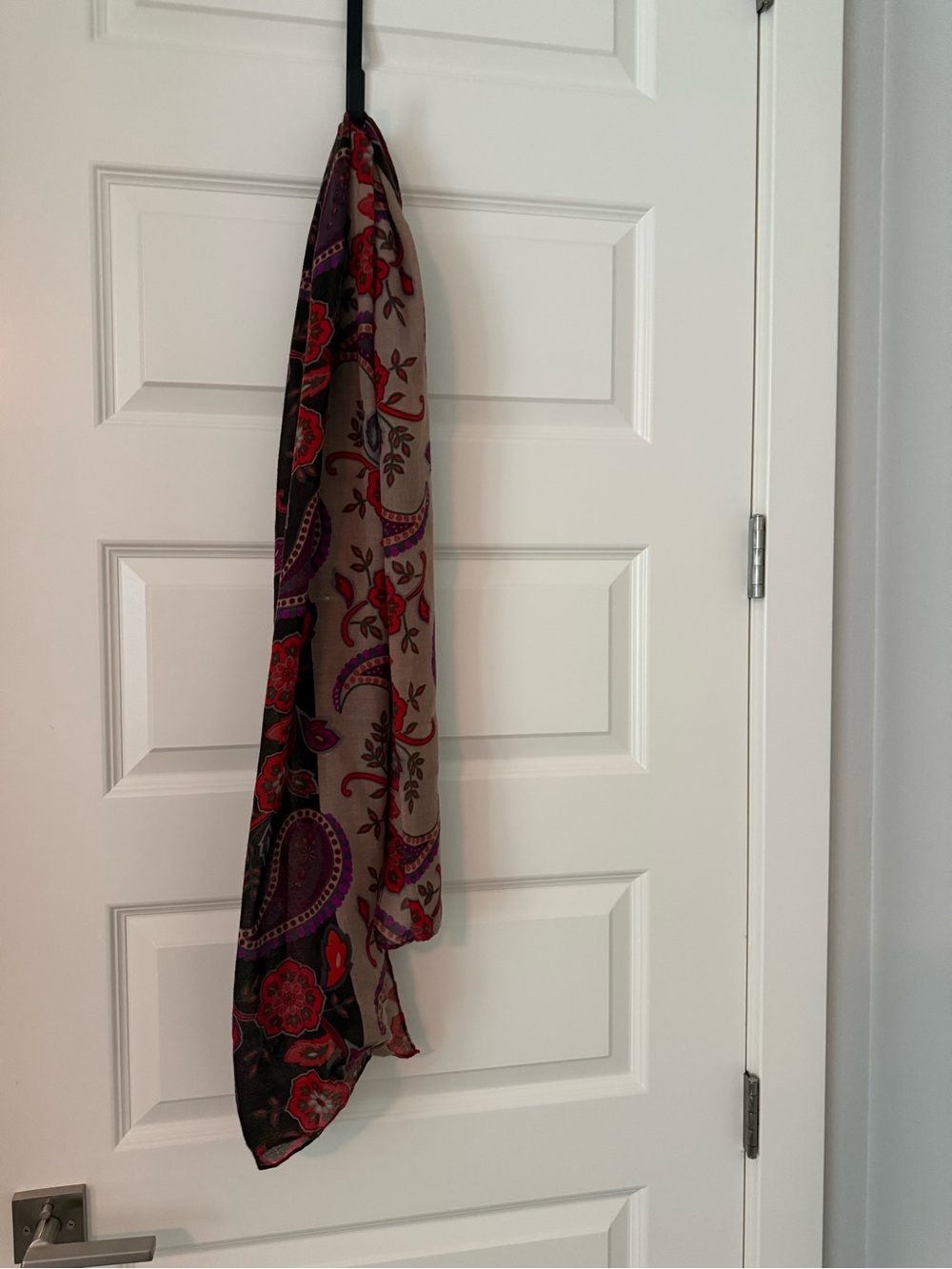 Lightweight Floral Paisley Scarf in Red and Purple